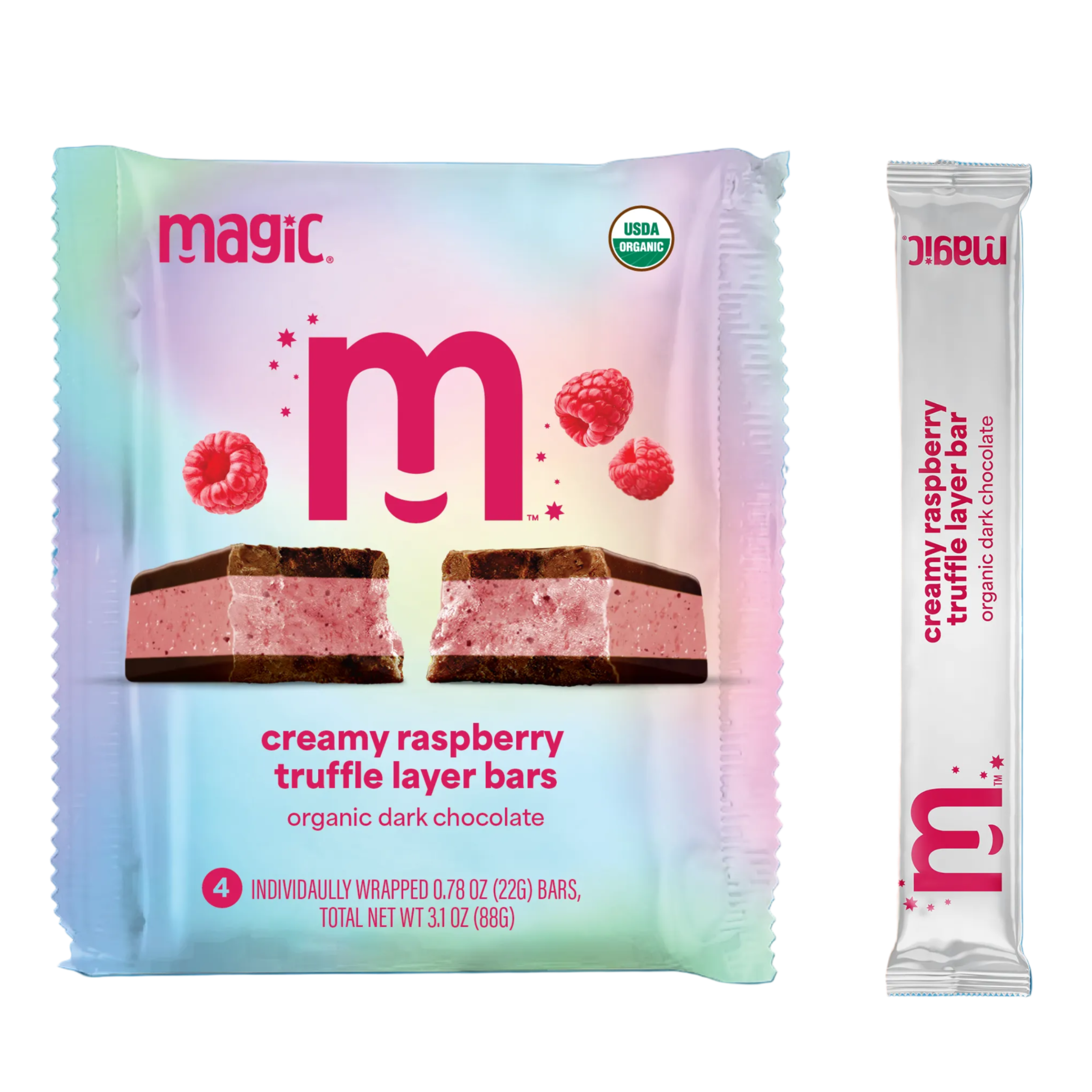 Creamy Raspberry Truffle Layer Bar - 4-pack – Magic Chocolate