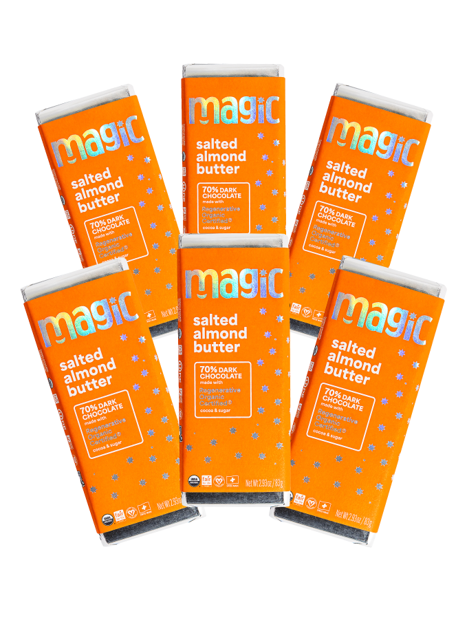 Salted Almond Butter 70% Dark Chocolate Bar - 6-pack