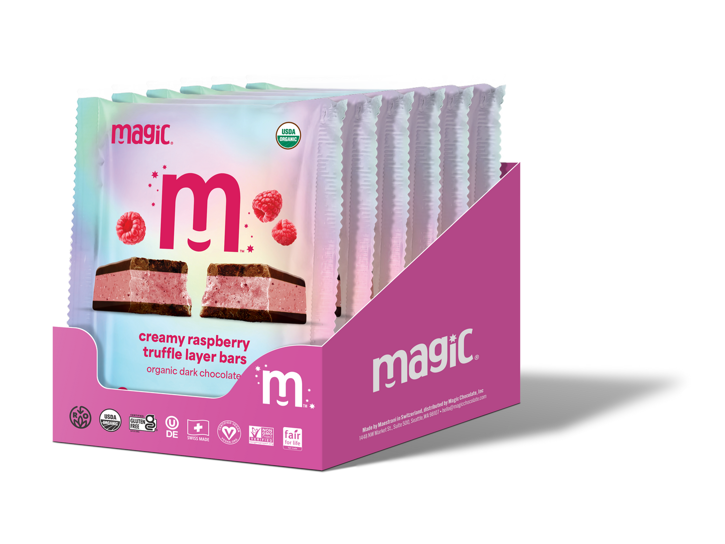 Creamy Raspberry Truffle Layer Bar - case of 6 (six) 4ct-packs