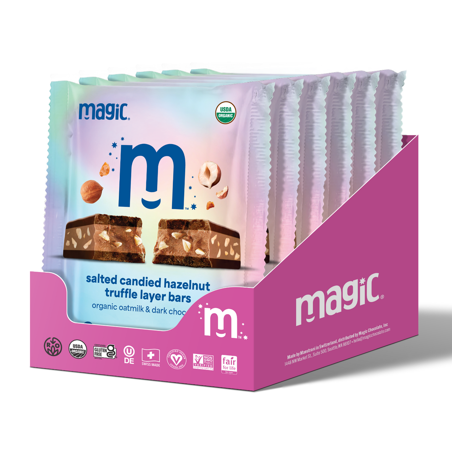 Salted Candied Hazelnut Truffle Layer Bar - case of 6 (six) 4ct-packs