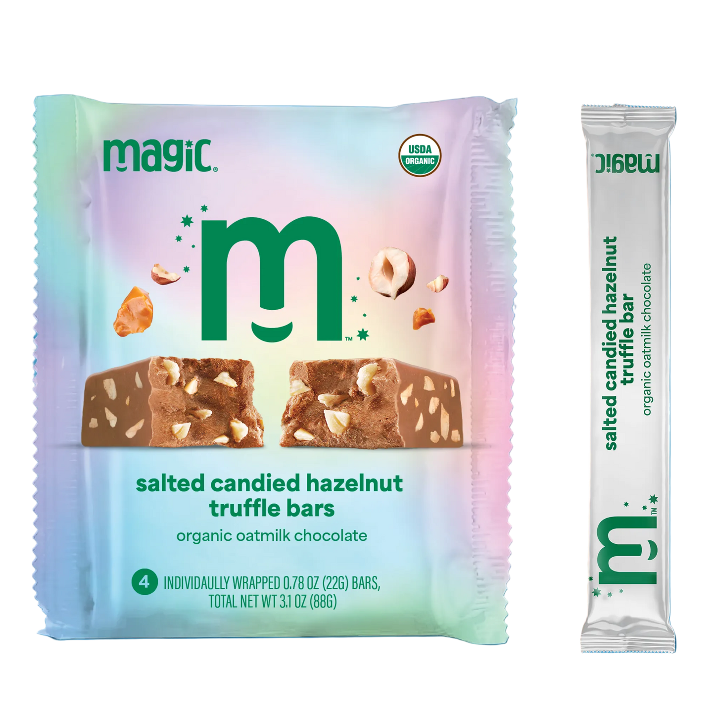 Salted Candied Hazelnut Truffle Bar - case of 6 (six) 4ct-packs