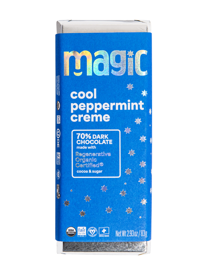 Cool Peppermint Creme 70% Dark Chocolate Bar - 6-pack
