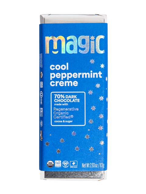 Cool Peppermint Creme 70% Dark Chocolate Bar