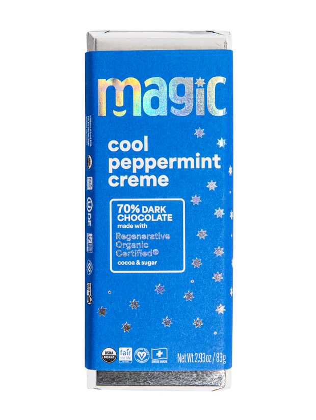 Cool Peppermint Creme 70% Dark Chocolate Bar
