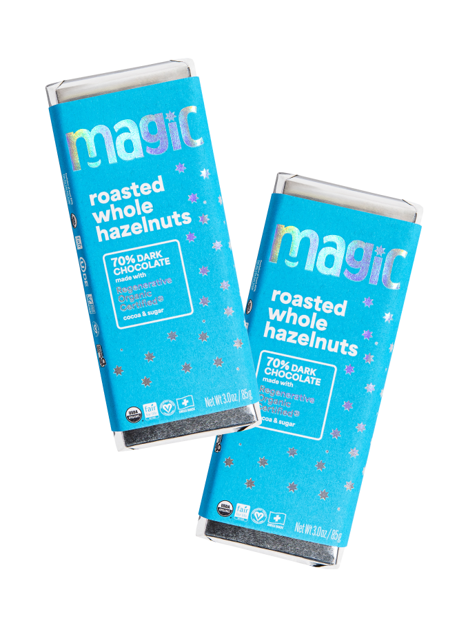 Roasted Whole Hazelnuts 70% Dark Chocolate Bar - 5-pack