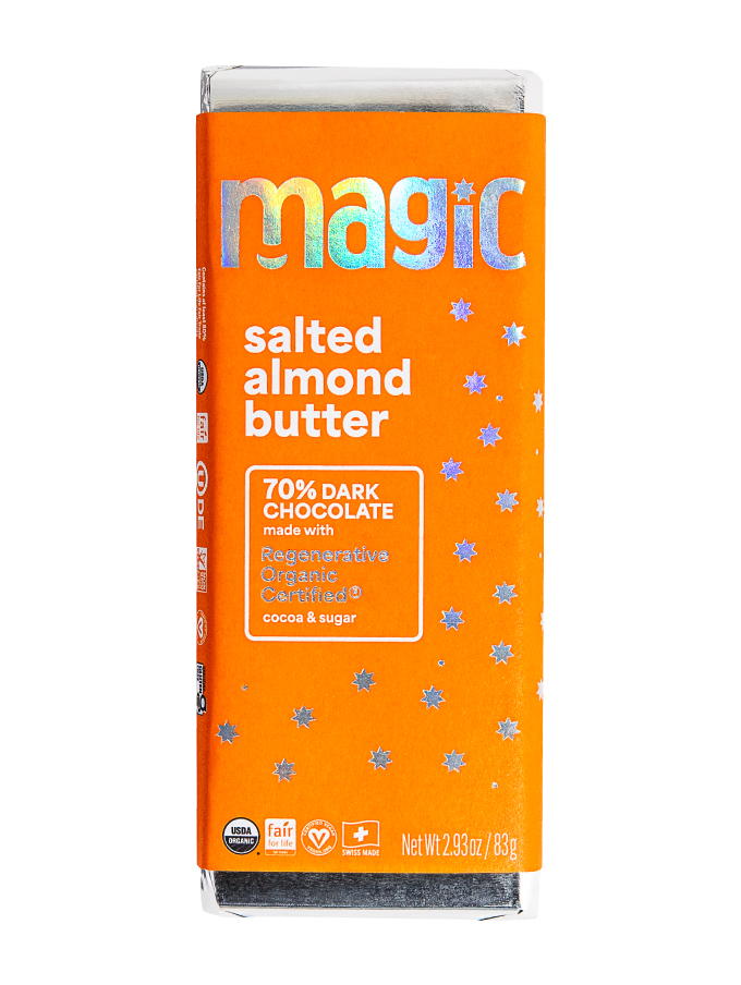 Salted Almond Butter 70% Dark Chocolate Bar - 6-pack