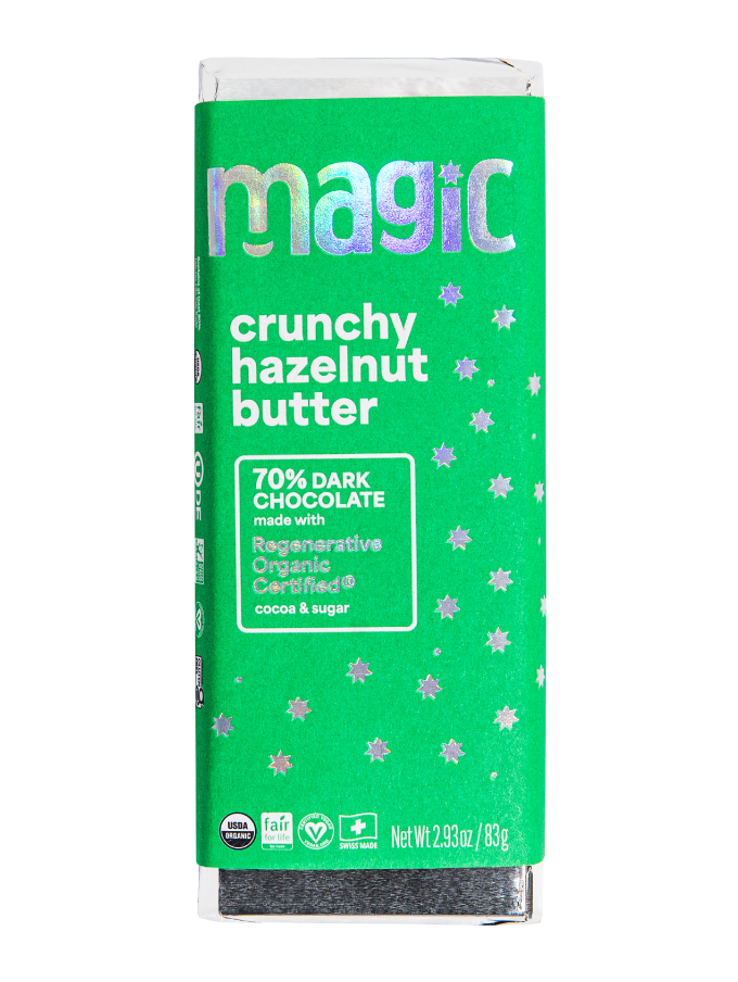 Crunchy Hazelnut Butter 70% Dark Chocolate Bar - 6-pack