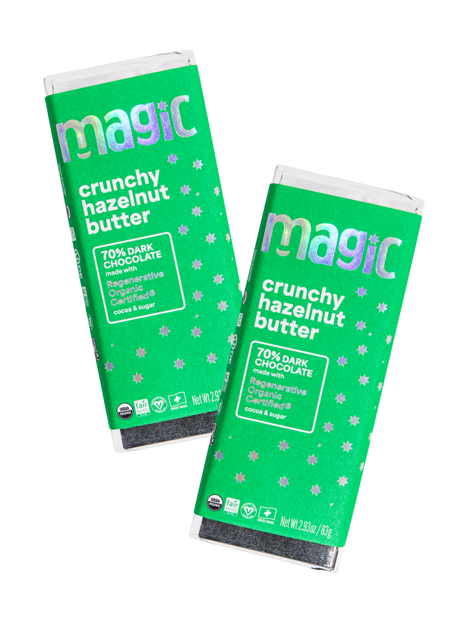 Crunchy Hazelnut Butter 70% Dark Chocolate Bar - 6-pack